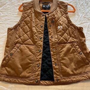 Carhartt Quilted Vest in Carhartt Brown and Gold Logo